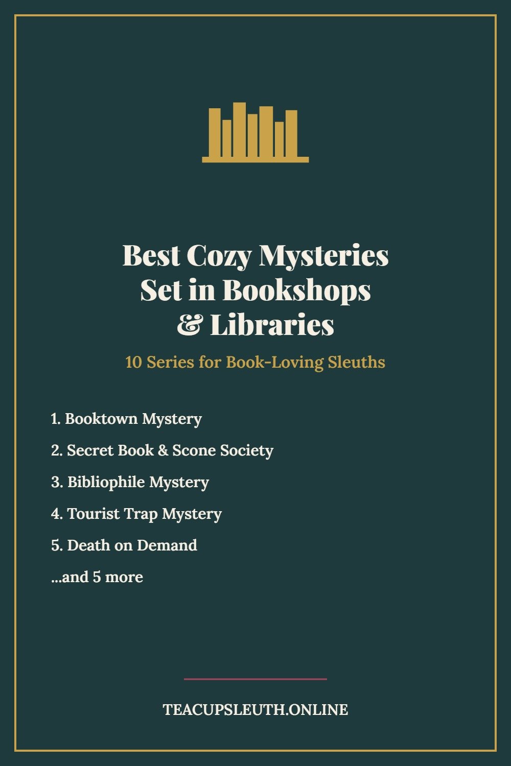 Best Cozy Mystery Series Set in Bookshops and Libraries - Pinterest pin