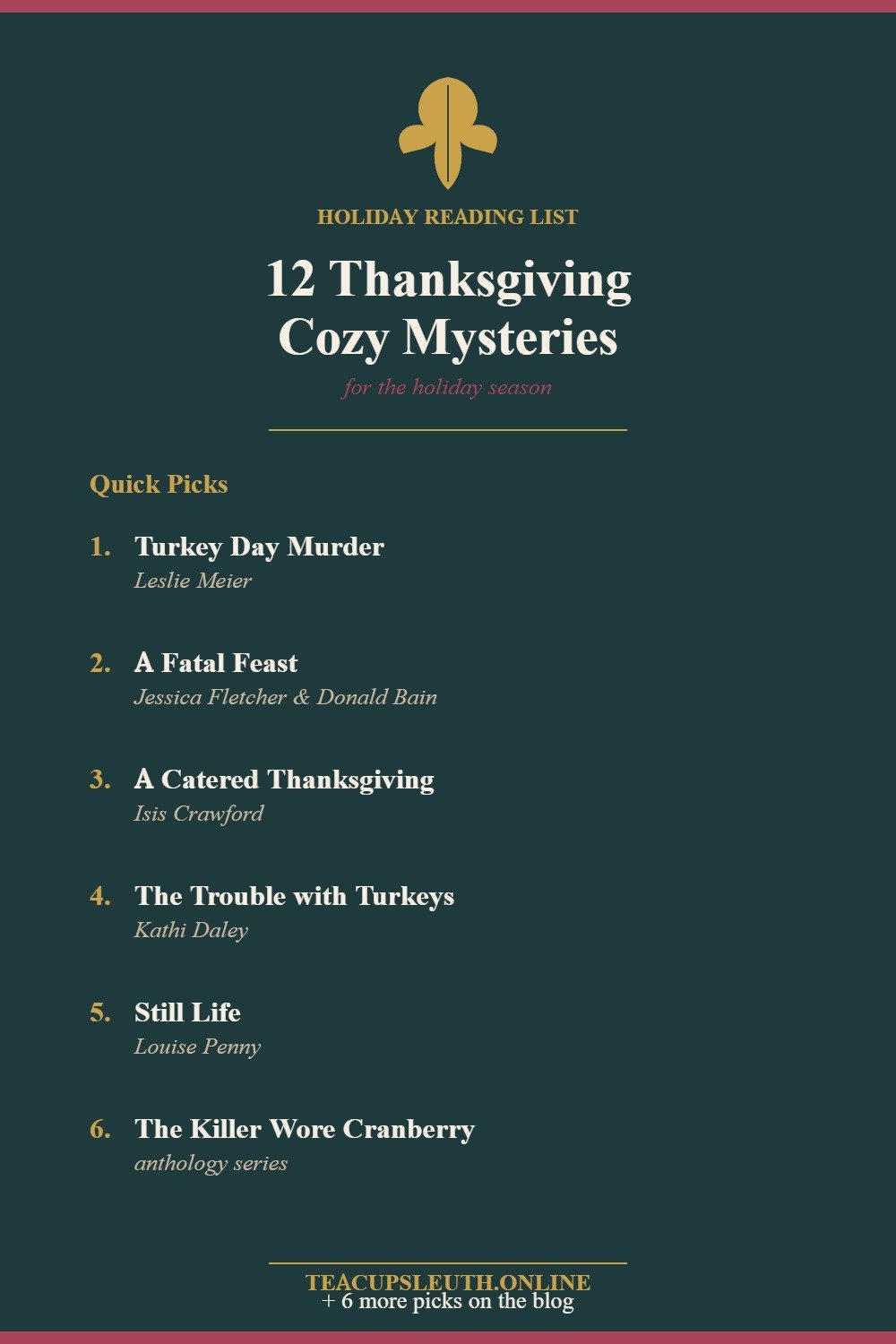 12 Thanksgiving Cozy Mysteries — Quick Picks